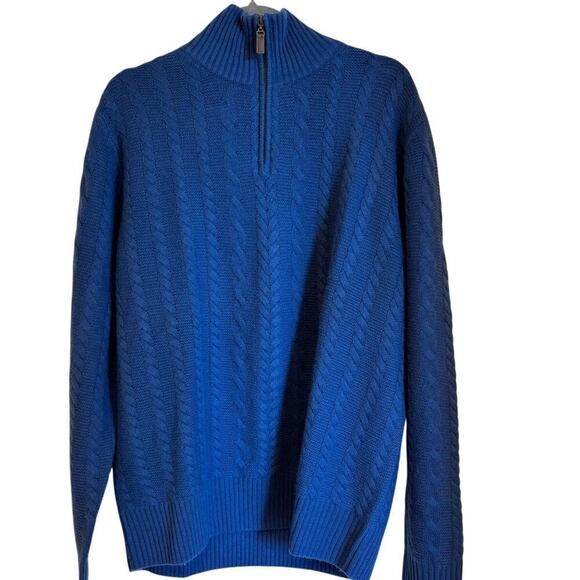 Saks Fifth Avenue Other - Saks Fifth Avenue 100% Cashmere Cable Knit Blue Sweater